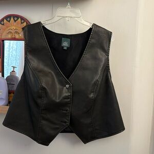 Wild fable faux, leather brown vest